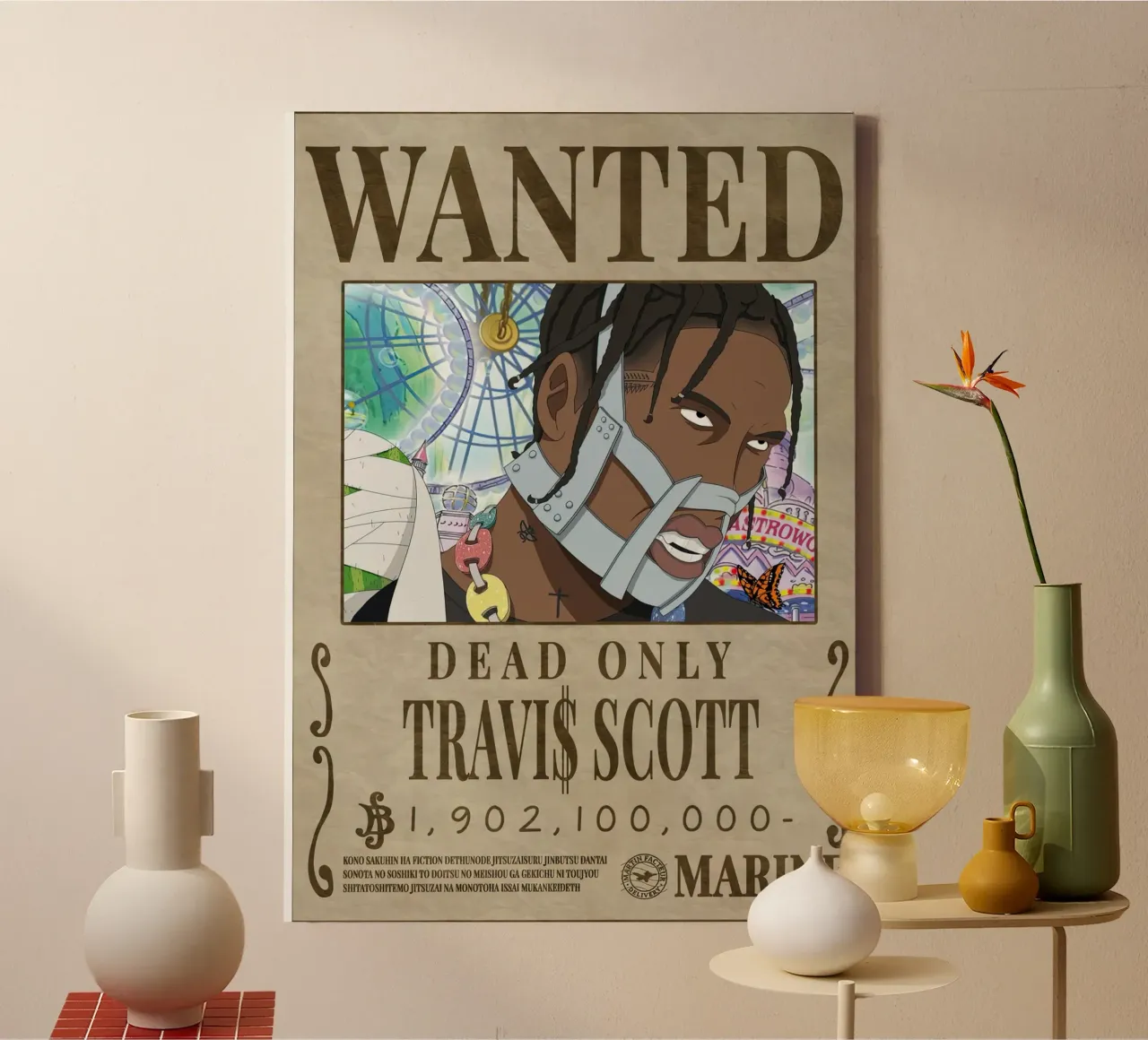 Gezocht Travis Scott canvas van Green