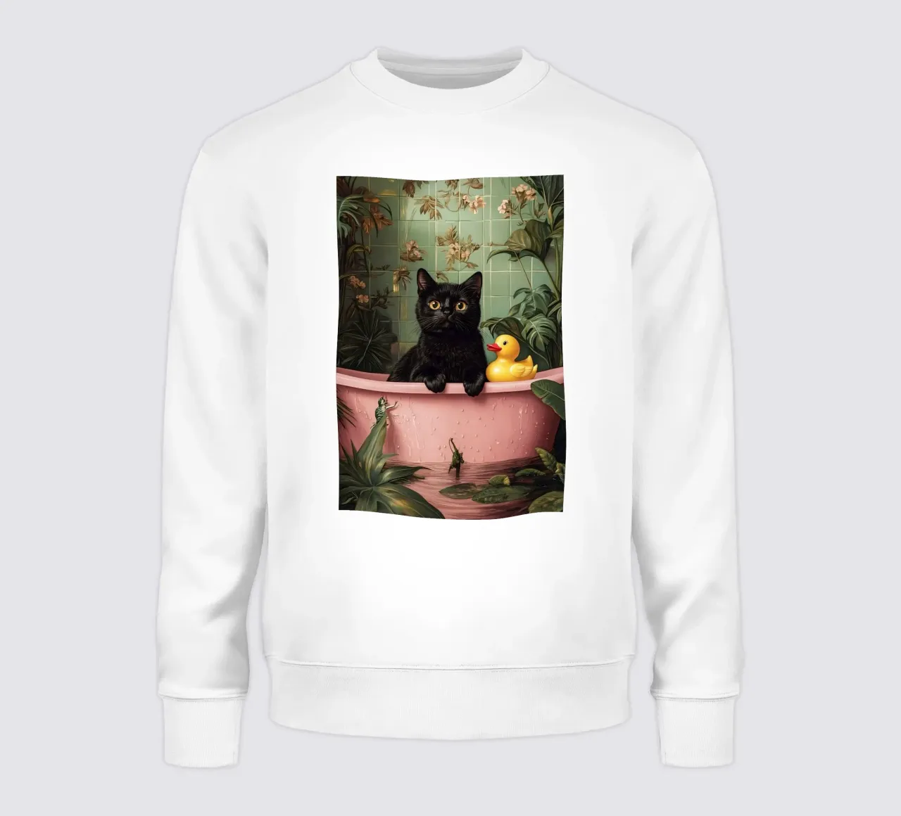 Un gatto che gioca in bagno felpa da Betty Shops