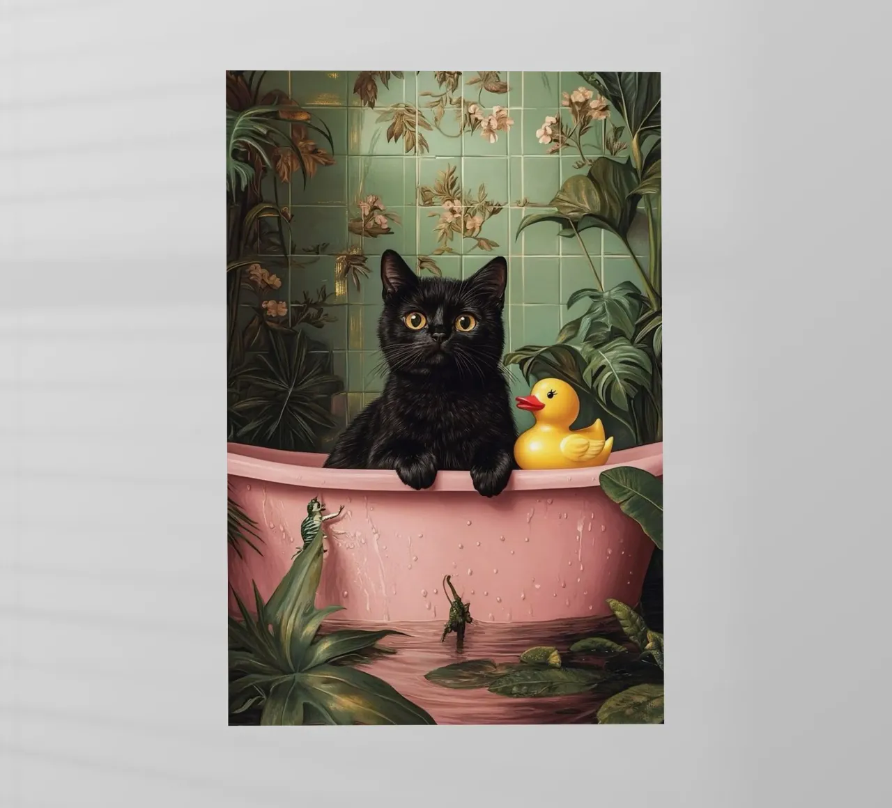 Un gatto che gioca in bagno pellicola backlit da Betty Shops
