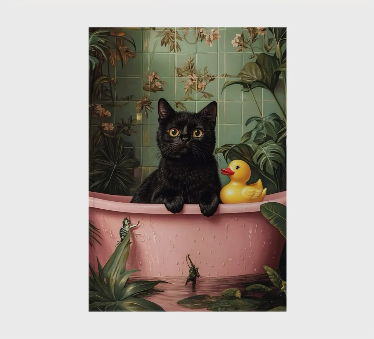 A Cat Playing Toy in the bathroom notebook by Betty Shops