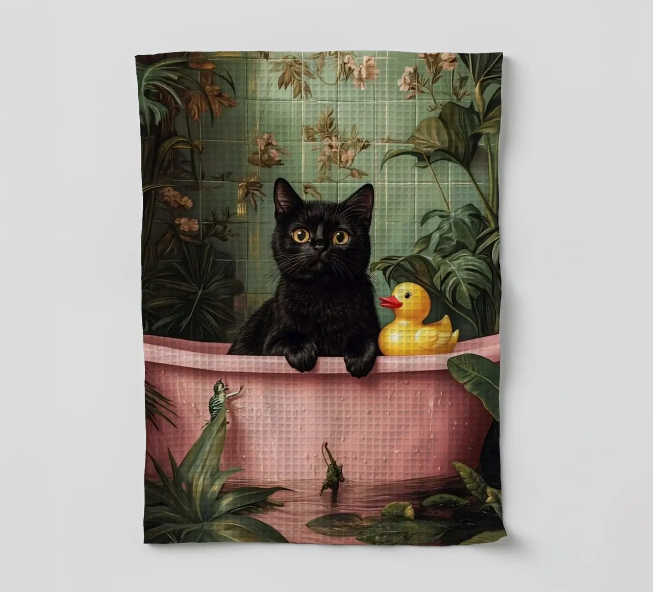 Un gatto che gioca in bagno canovaccio da cucina da Betty Shops