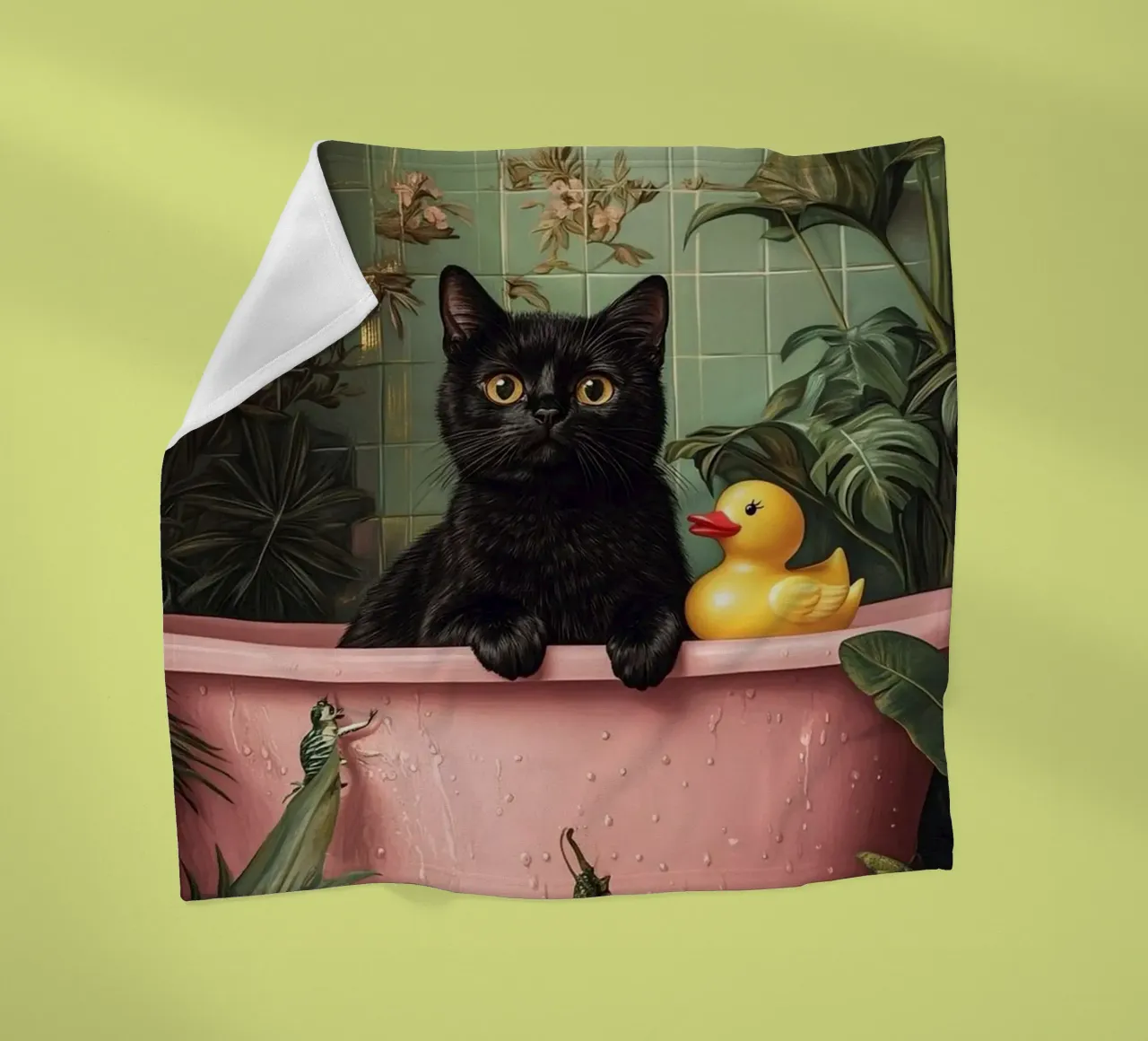 Un gatto che gioca in bagno coperta in pile da Betty Shops