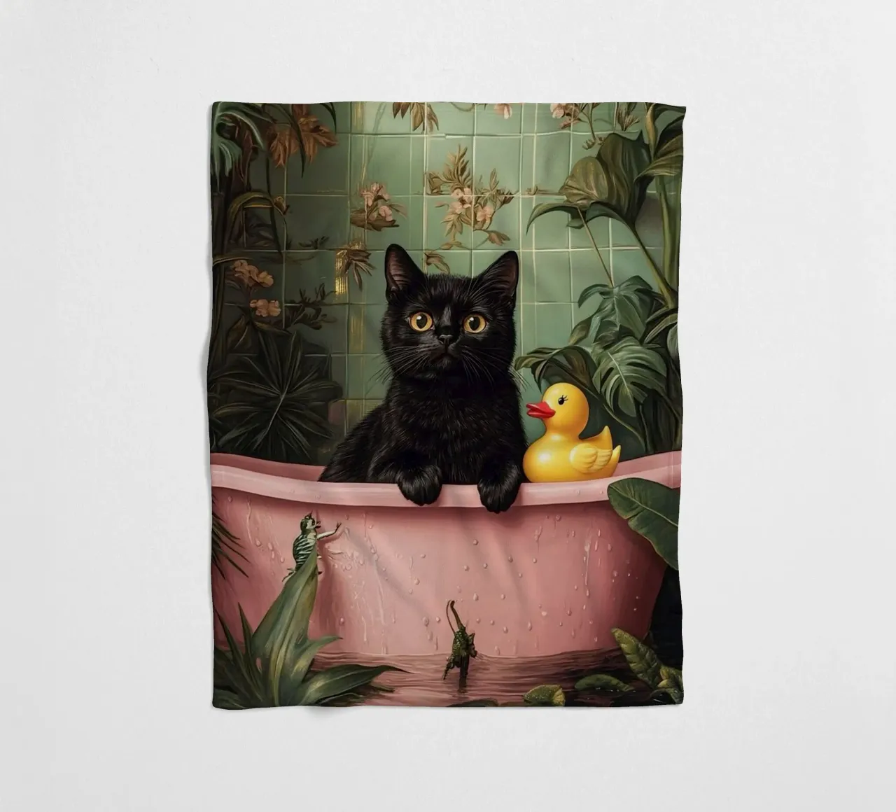 Un gatto che gioca in bagno coperta in pile da Betty Shops
