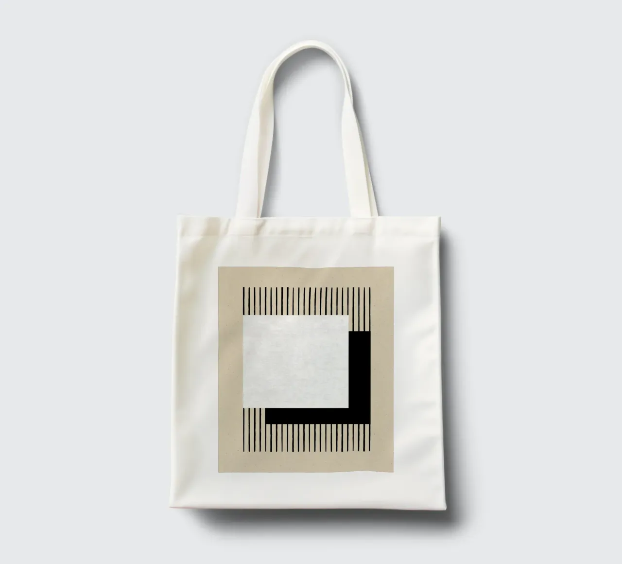 Quadrato a strisce bianche e nere borsa in juta da MoonlightPrint