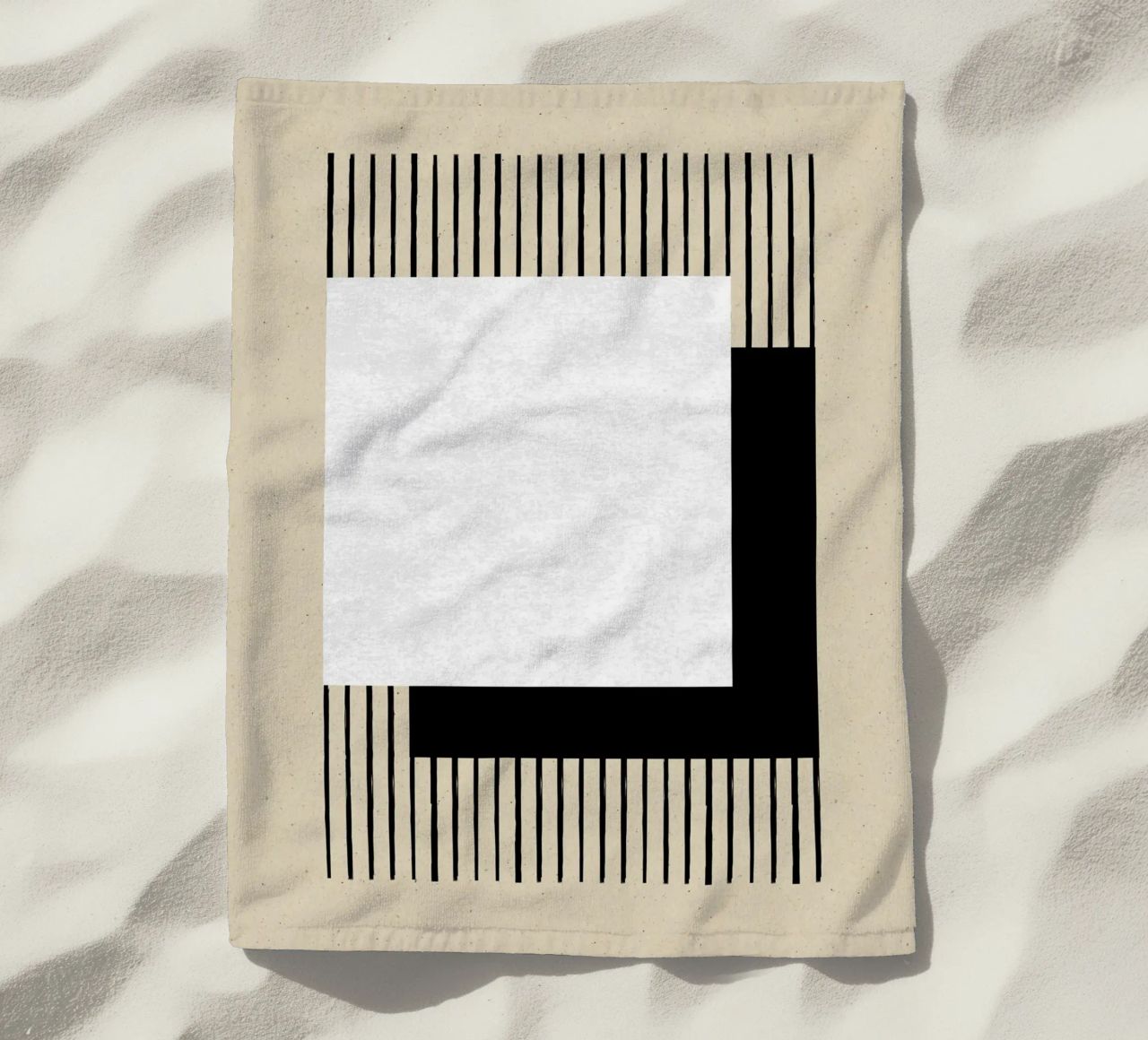Quadrato a strisce bianche e nere telo mare da MoonlightPrint