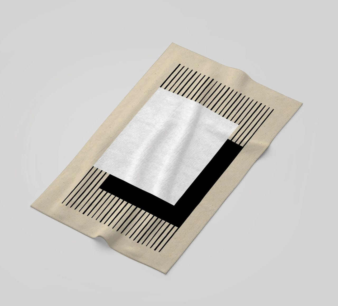 Quadrato a strisce bianche e nere telo mare da MoonlightPrint