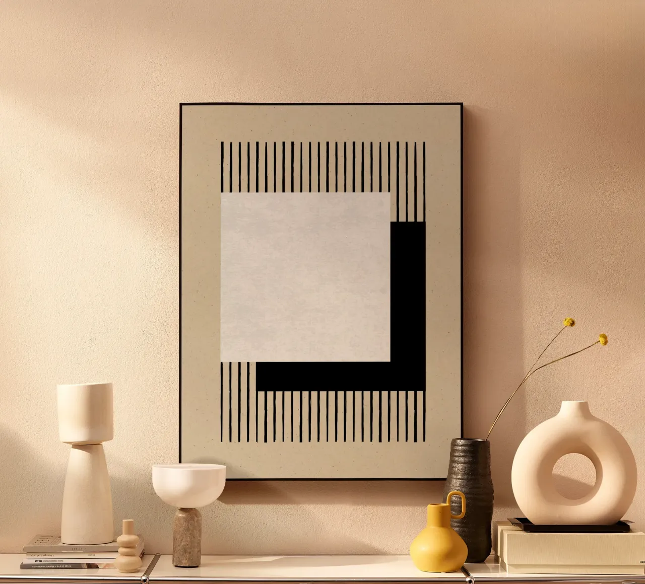 Quadrato a strisce bianche e nere plexiglass da MoonlightPrint