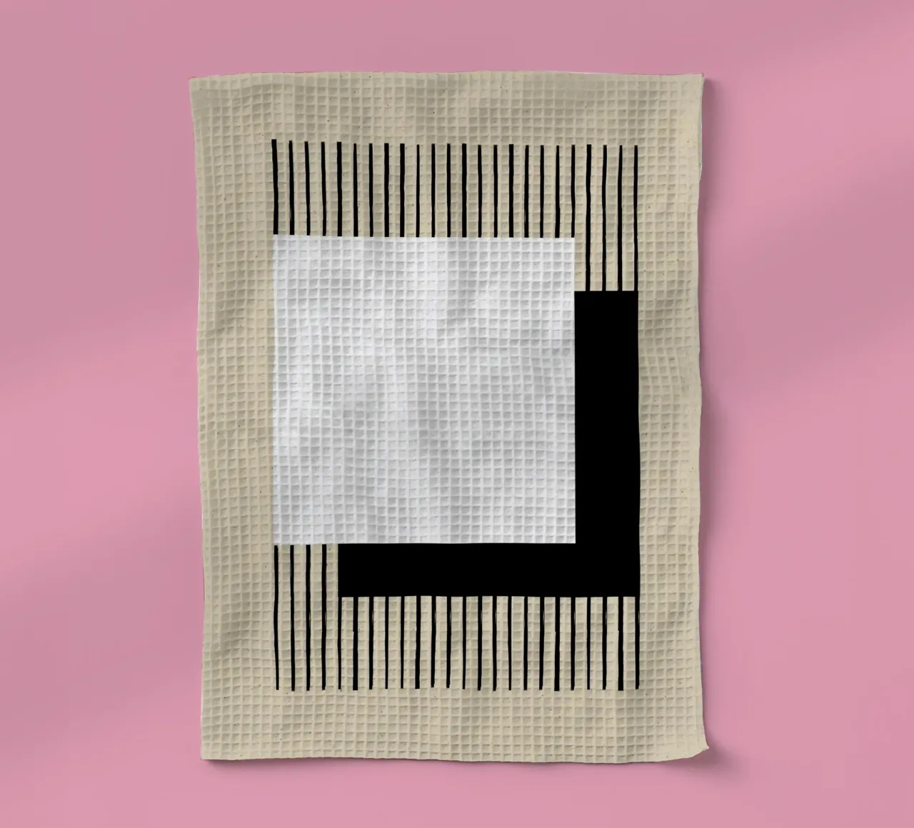 Quadrato a strisce bianche e nere canovaccio da cucina da MoonlightPrint