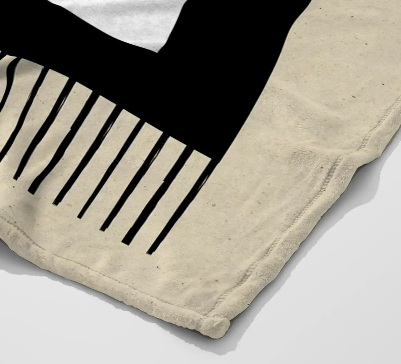 Quadrato a strisce bianche e nere coperta in pile da MoonlightPrint