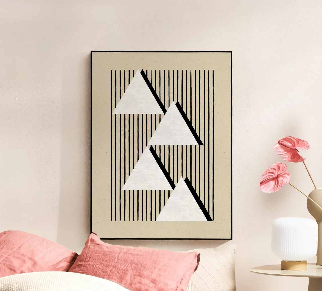Triangoli a strisce bianche e nere plexiglass da MoonlightPrint