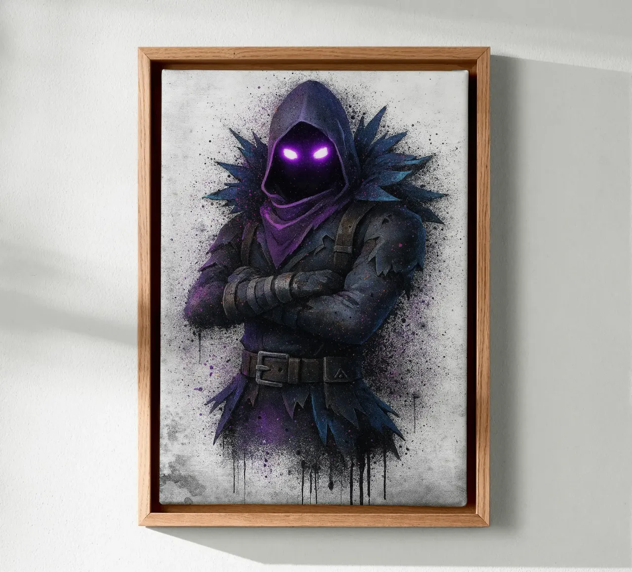 Raven Fortnite tela con Cornice a cassetta da FreeArtStudio