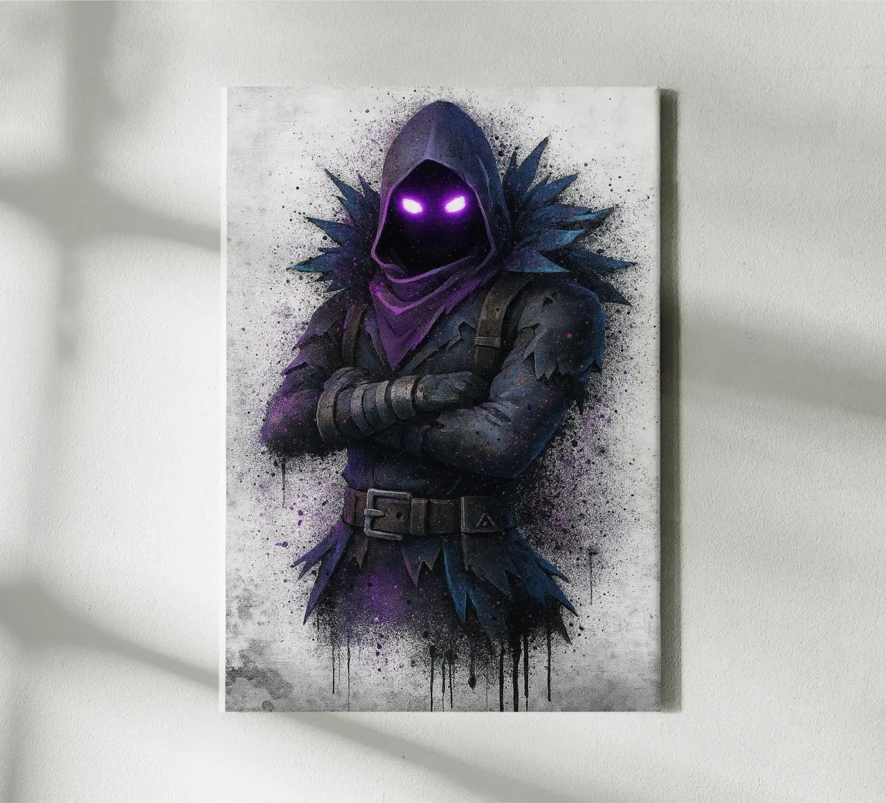 Raven Fortnite tela con Cornice a cassetta da FreeArtStudio