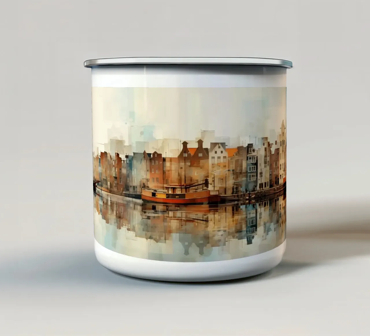 Città portuale tazza in smalto da Imagine