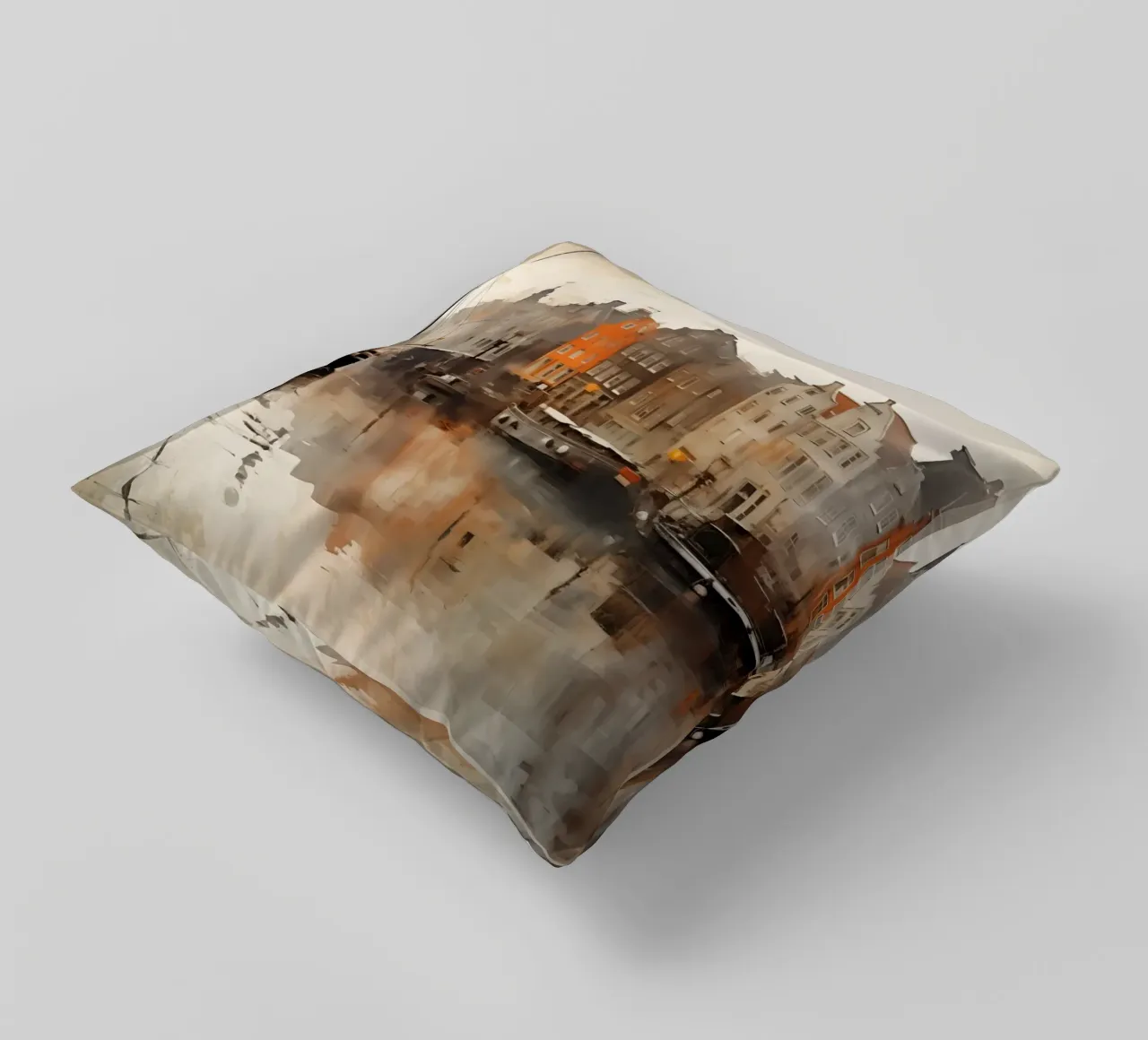 Boats in port decorative cushion by Imagine