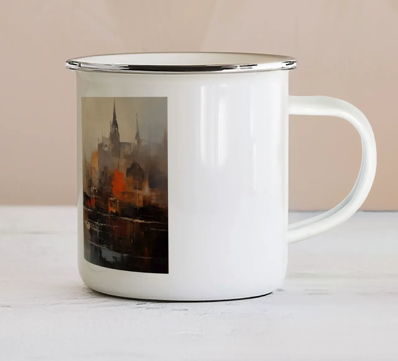 Città portuale tazza in smalto da Imagine