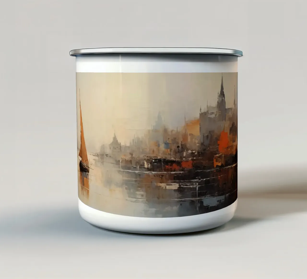 Città portuale tazza in smalto da Imagine