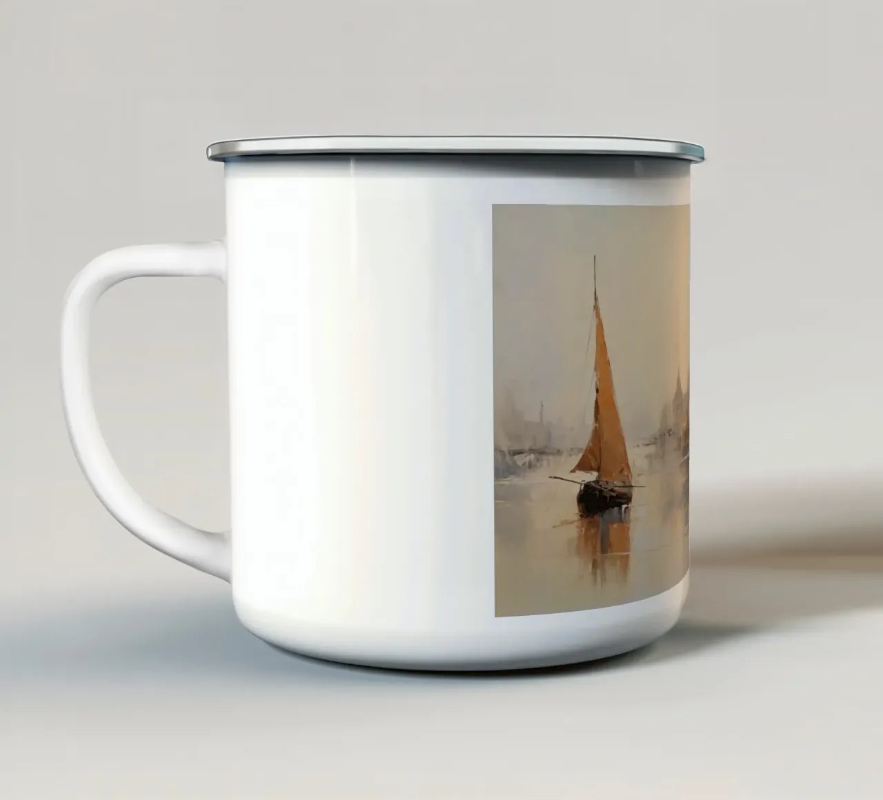 Città portuale tazza in smalto da Imagine