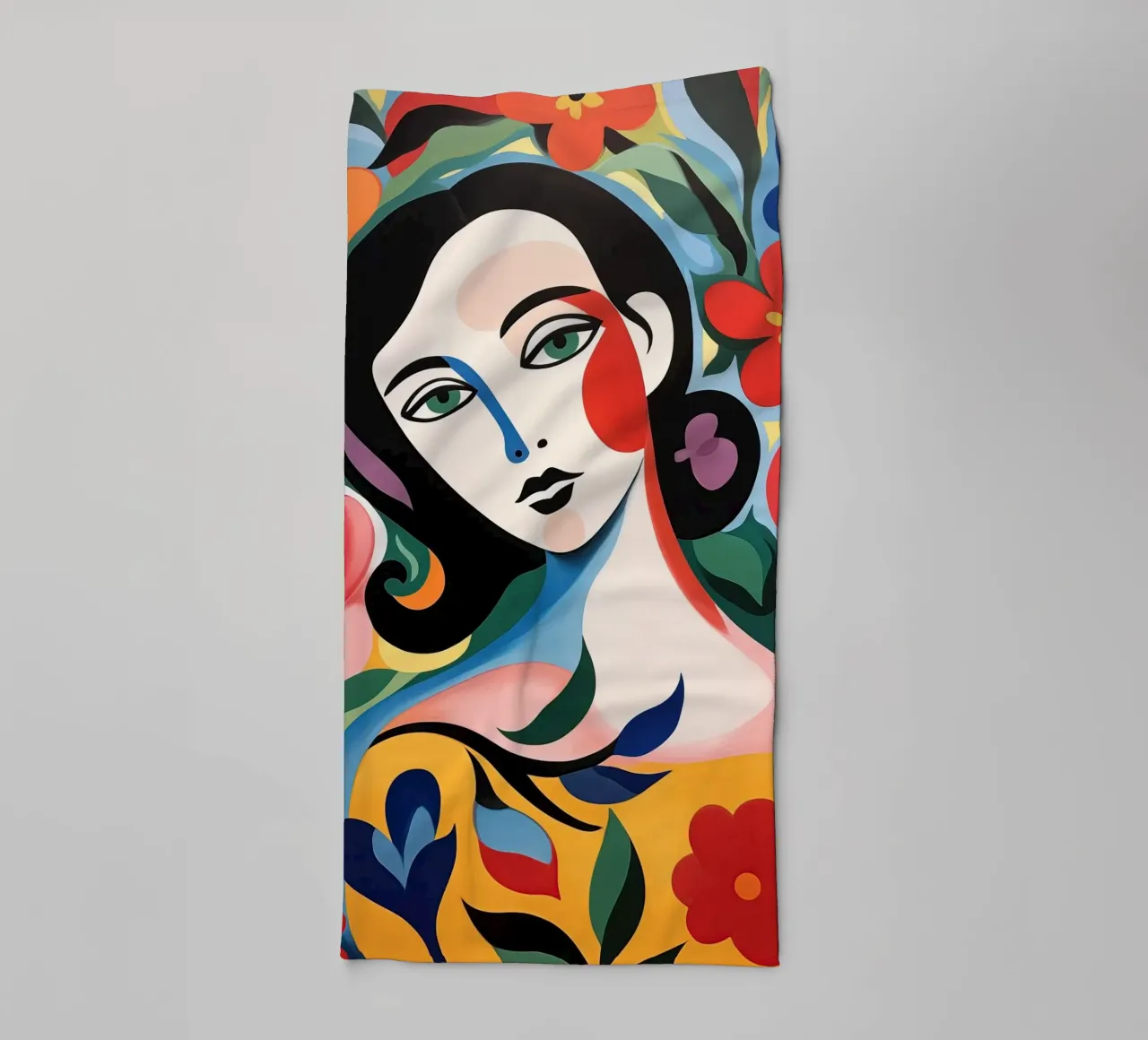 Female portrait in cheerful colours towel by Imagine