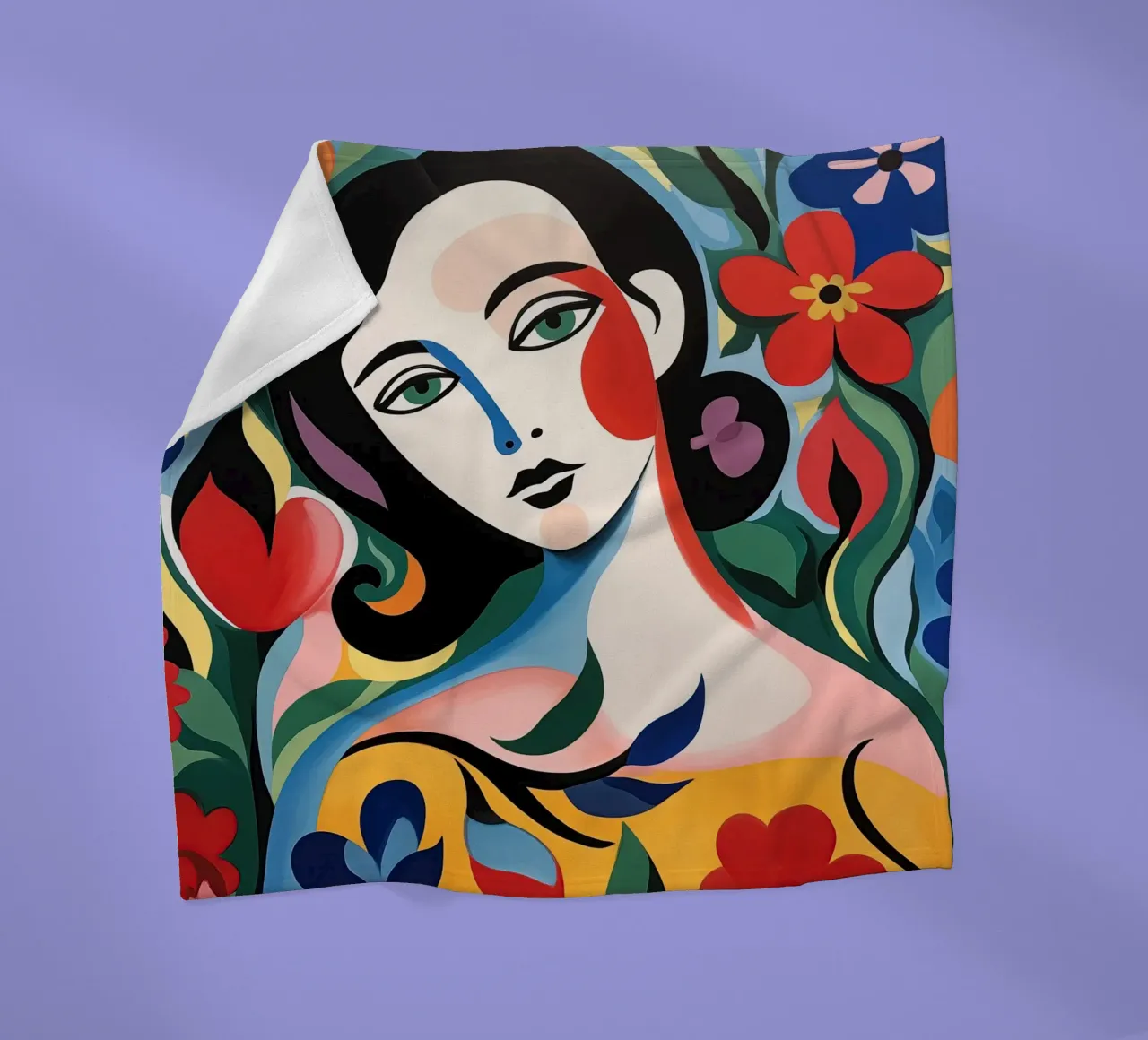 Ritratto femminile in colori allegri coperta in pile da Imagine