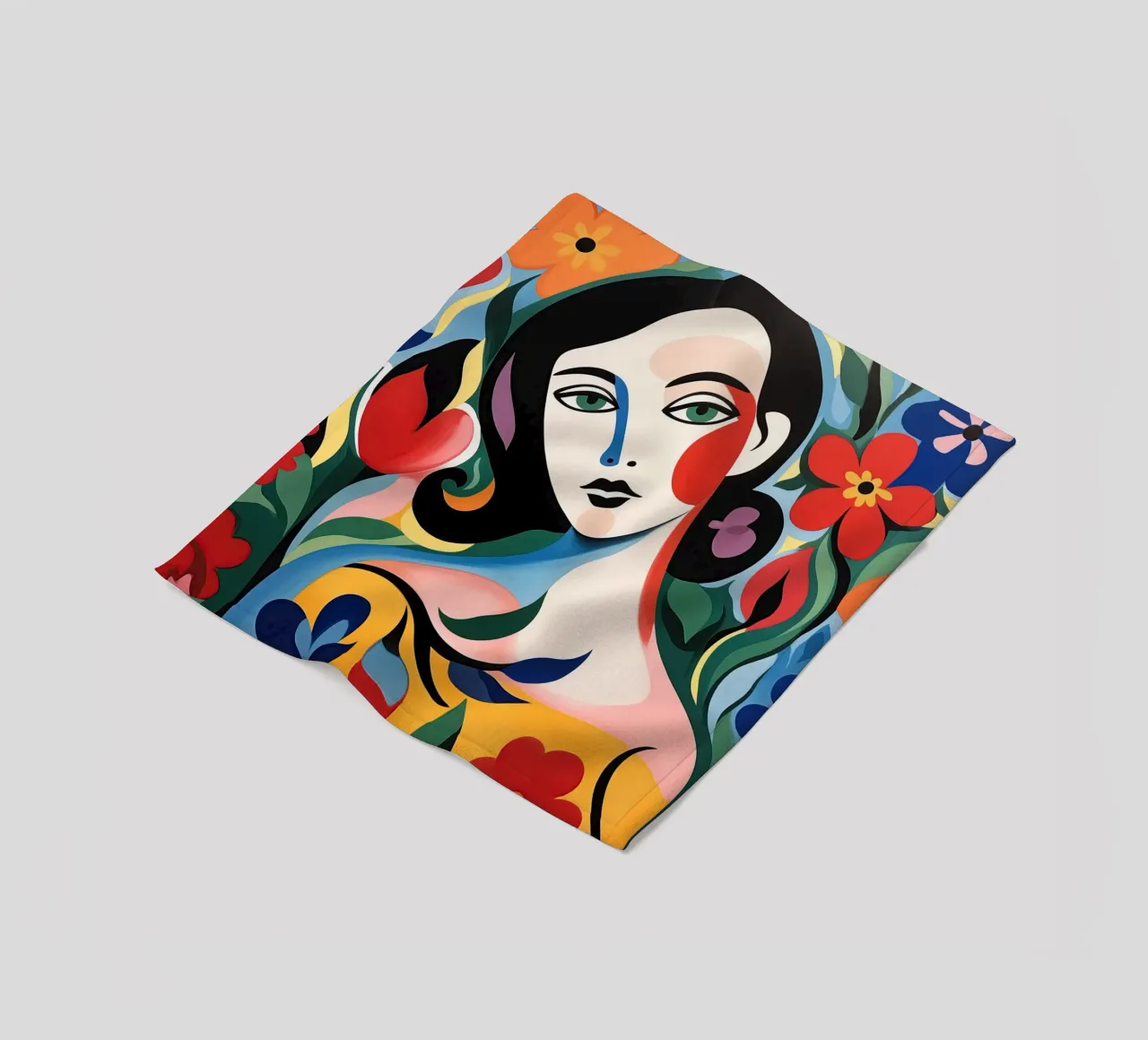 Ritratto femminile in colori allegri coperta in pile da Imagine