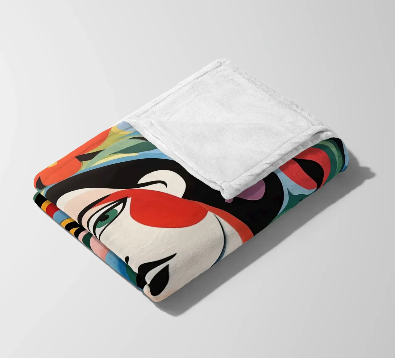 Ritratto femminile in colori allegri coperta in pile da Imagine