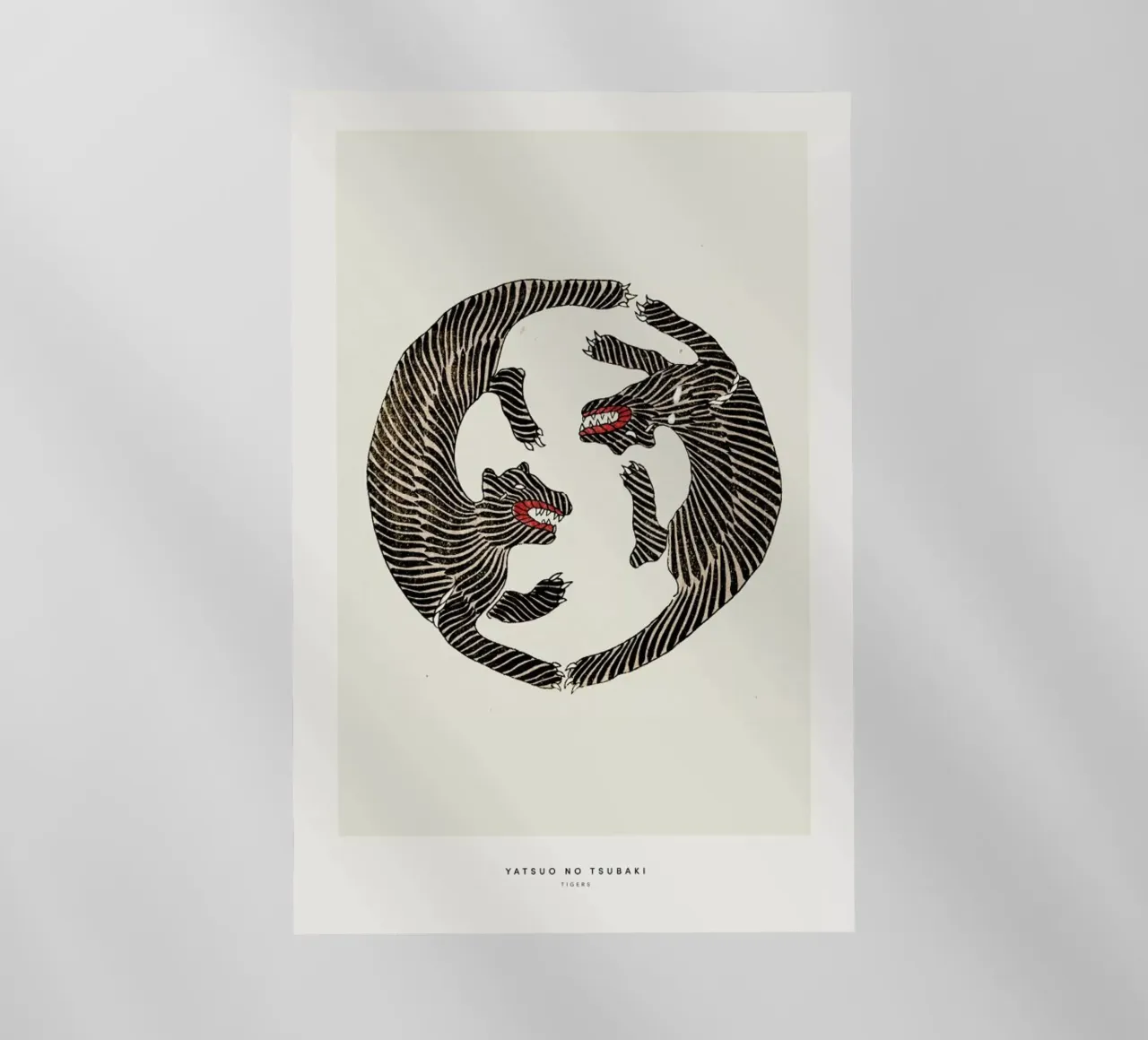 Tomoki - Tigers Woodblock Print pellicola backlit da Vintage by JUNIQE