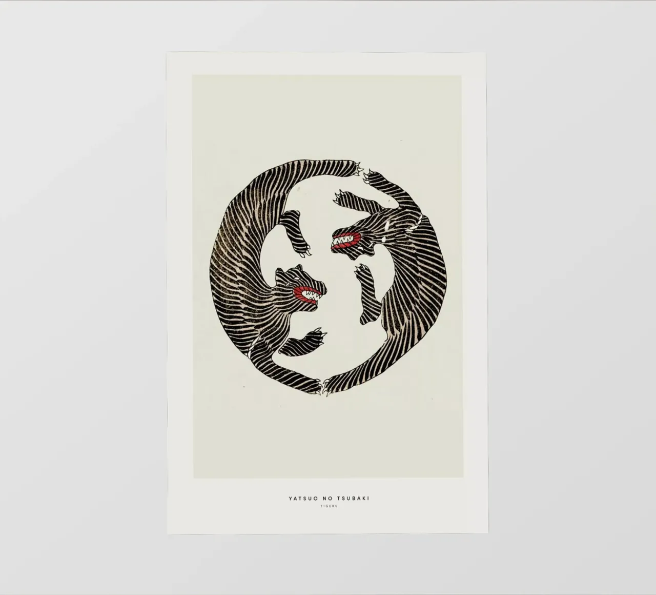 Tomoki - Tigers Woodblock Print telo in pvc da Vintage by JUNIQE