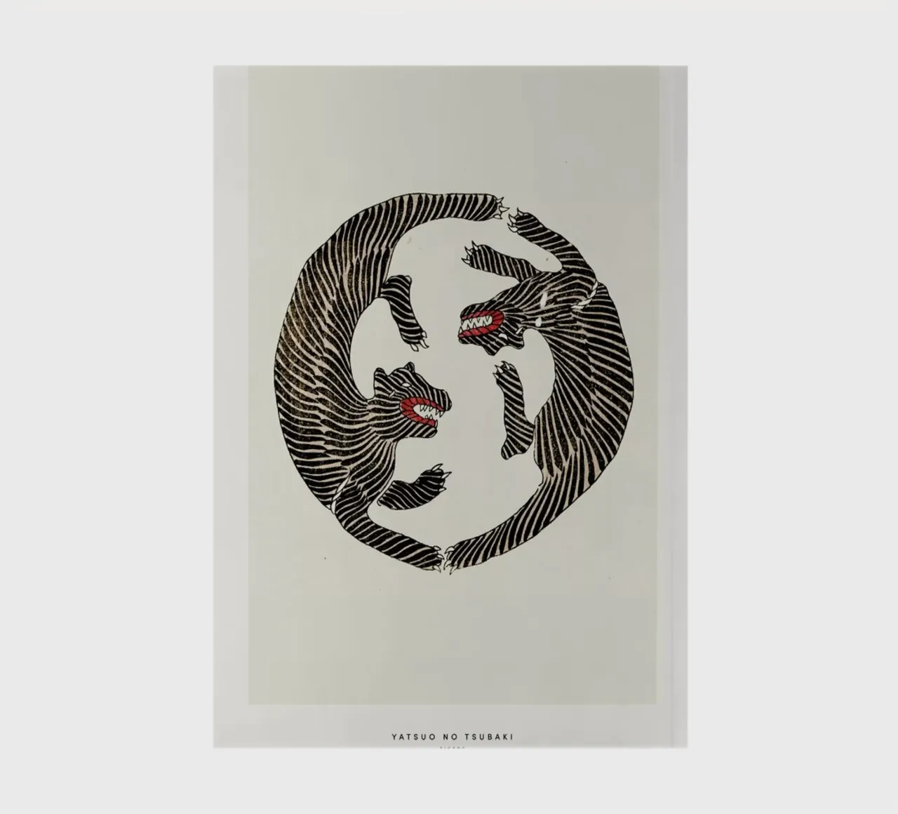 Tomoki - Tigers Woodblock Print carnet de notes de Vintage by JUNIQE