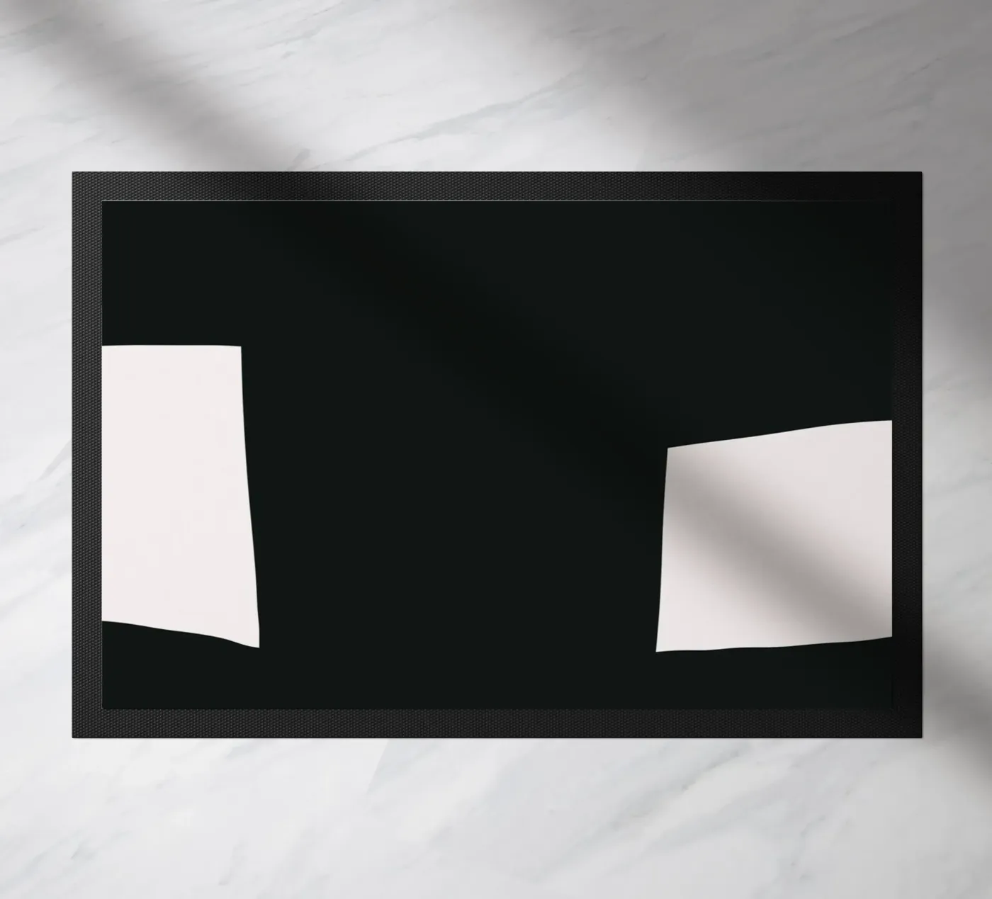 Black composition 04 doormat by Little Dean