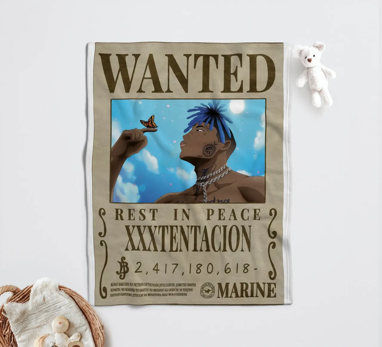 Riposa in pace xxxtentacion coperta in pile da Green