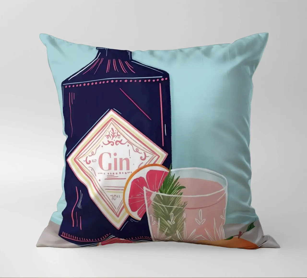 bottiglia di gin cuscino da Luke Yaeger