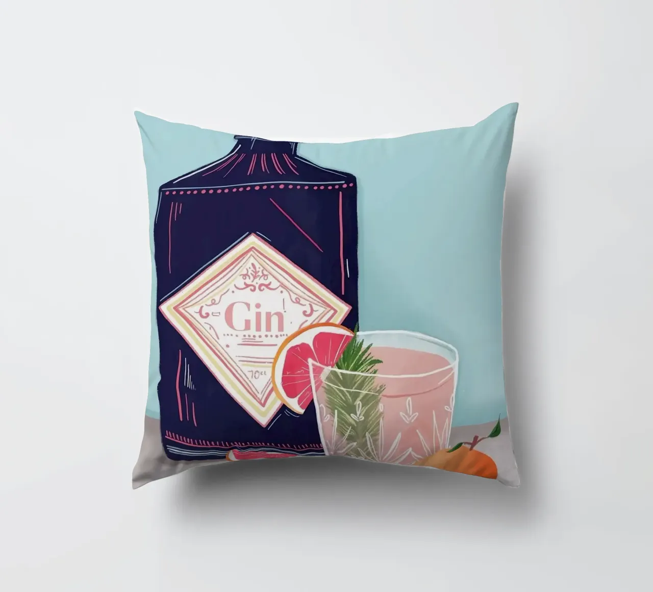 bottiglia di gin cuscino da Luke Yaeger
