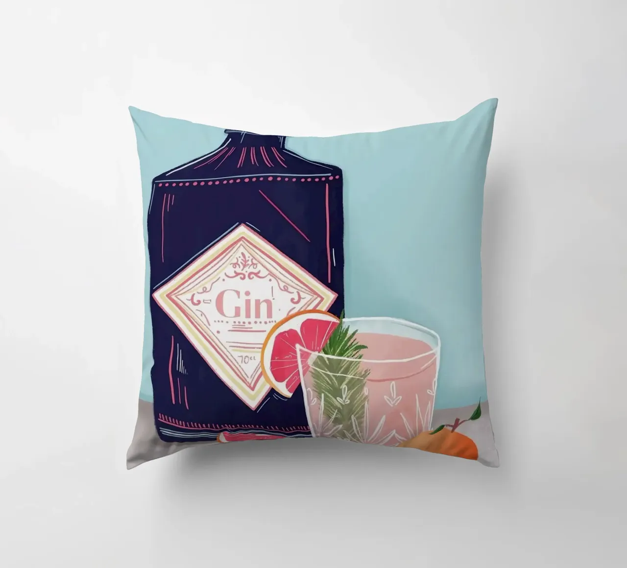 bottiglia di gin cuscino da Luke Yaeger