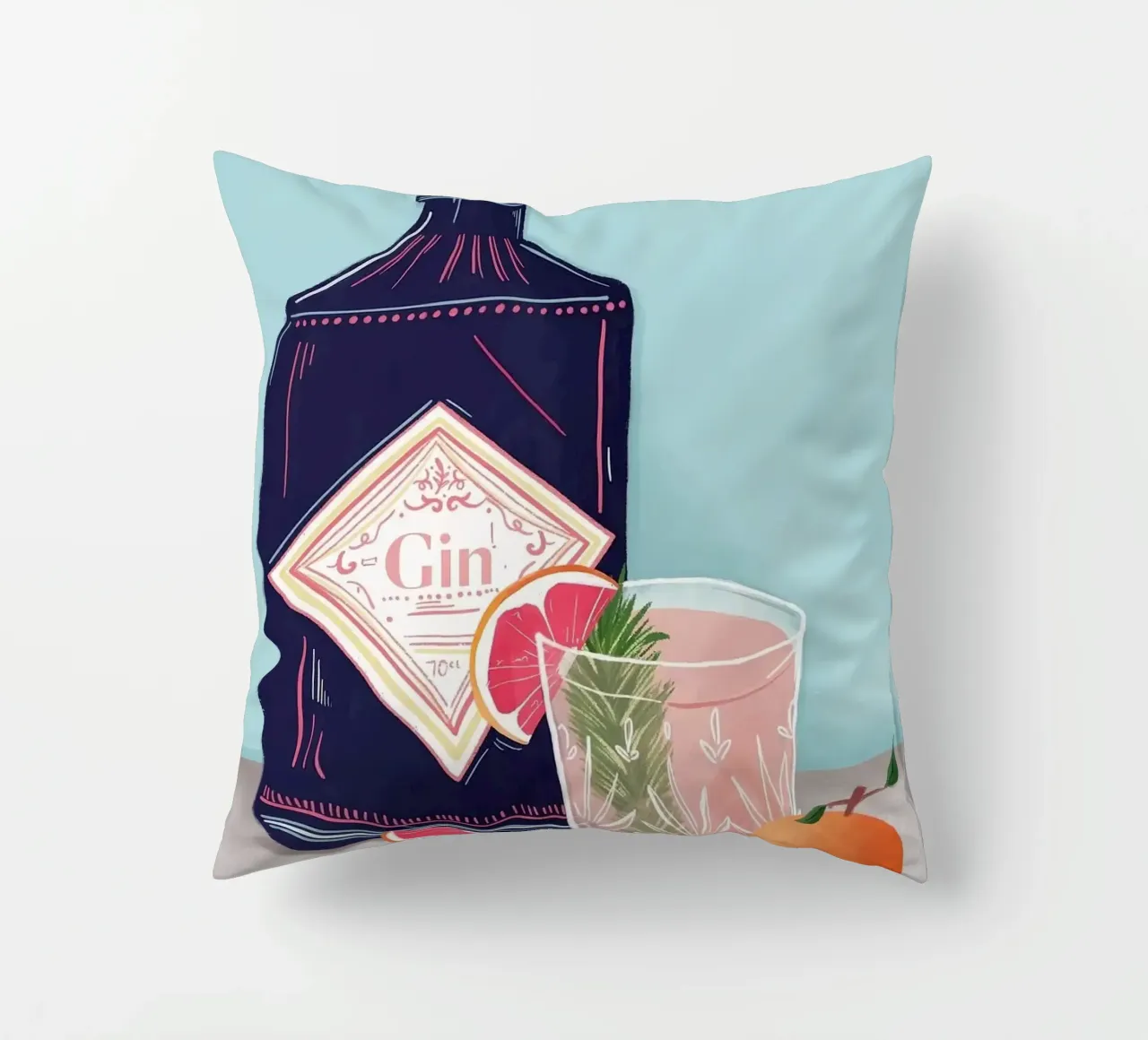 bottiglia di gin cuscino da Luke Yaeger
