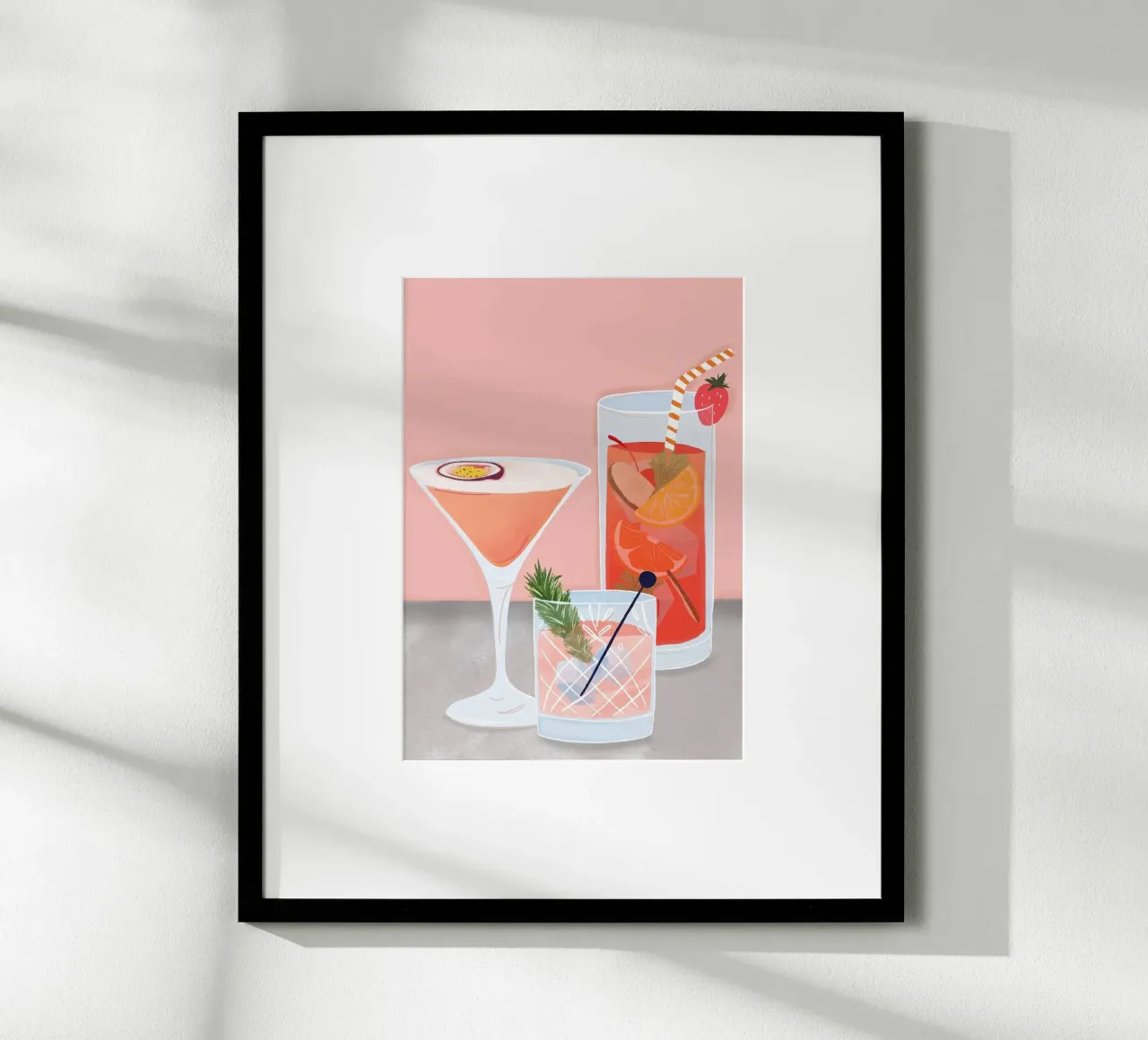 cocktail poster con telaio in plastica da Luke Yaeger