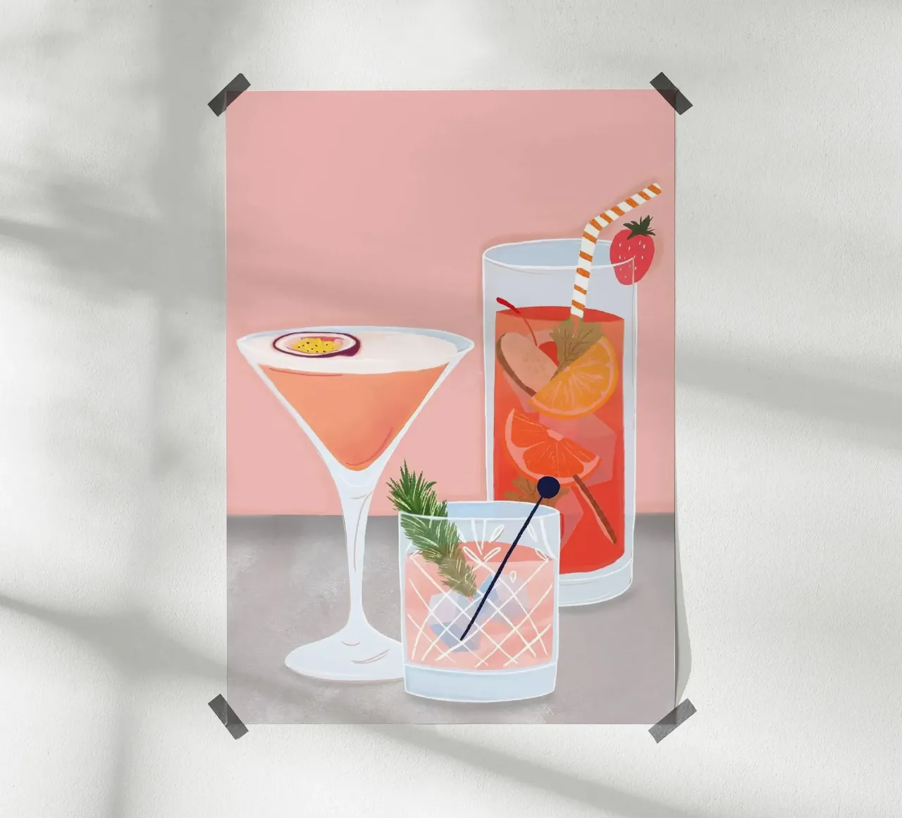 cocktail poster con telaio in plastica da Luke Yaeger