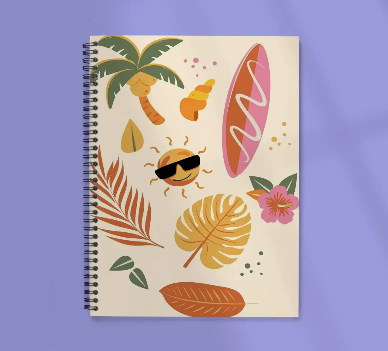 sun with sunglasses spiral notebook by Luke Yaeger