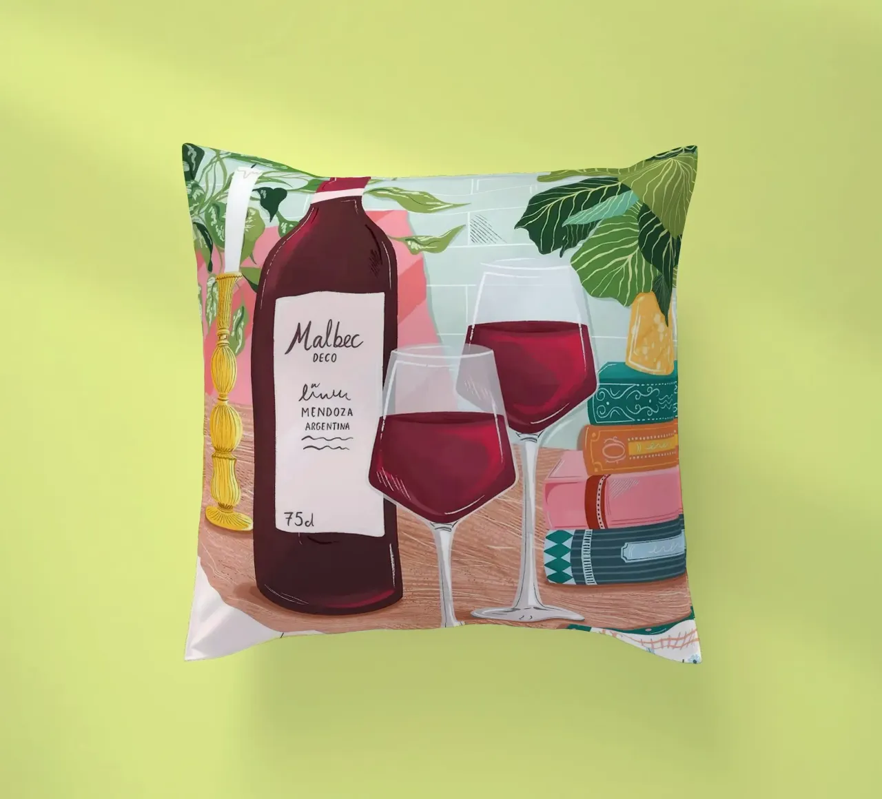 bottiglia di vino cuscino da Luke Yaeger