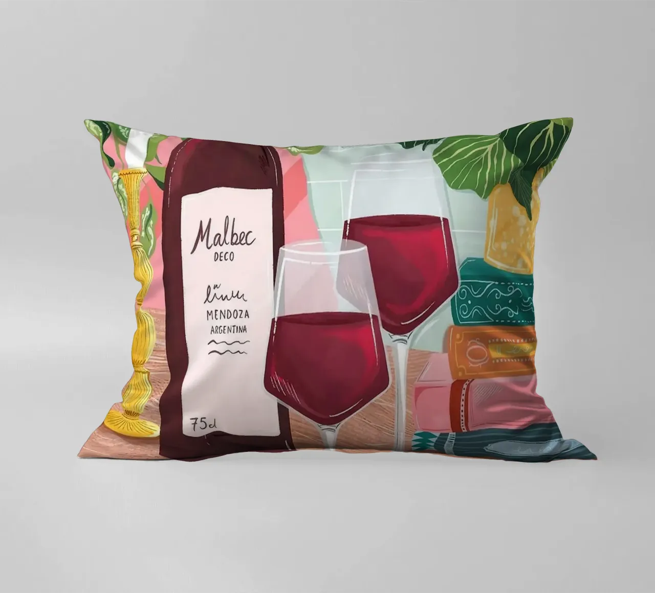bottiglia di vino cuscino da Luke Yaeger