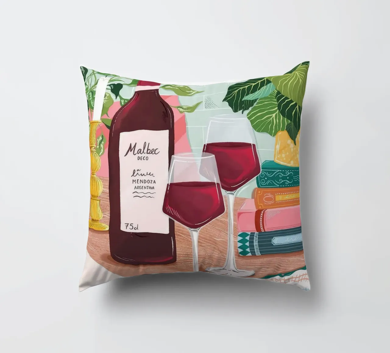 bottiglia di vino cuscino da Luke Yaeger