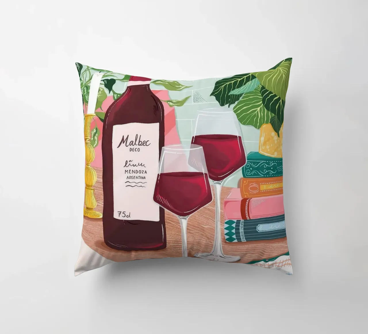 bottiglia di vino cuscino da Luke Yaeger