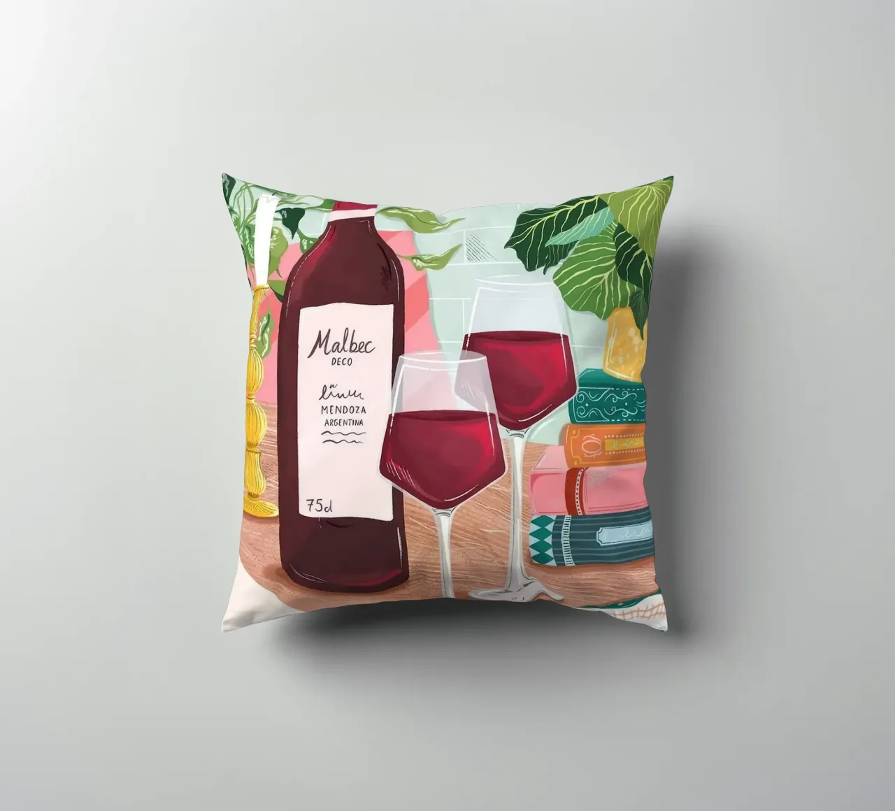 bottiglia di vino cuscino da Luke Yaeger