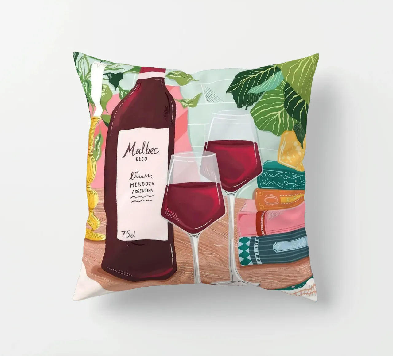 bottiglia di vino cuscino da Luke Yaeger
