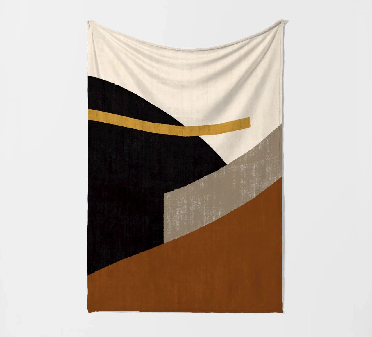Geometric Compo 1 Filet Landscape - Terracotta Brown coperta in pile da MoonlightPrint