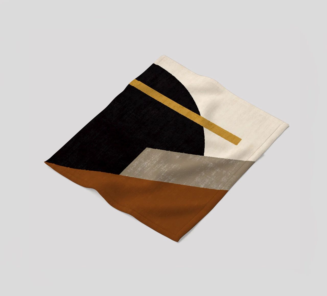 Geometric Compo 1 Filet Landscape - Terracotta Brown coperta in pile da MoonlightPrint