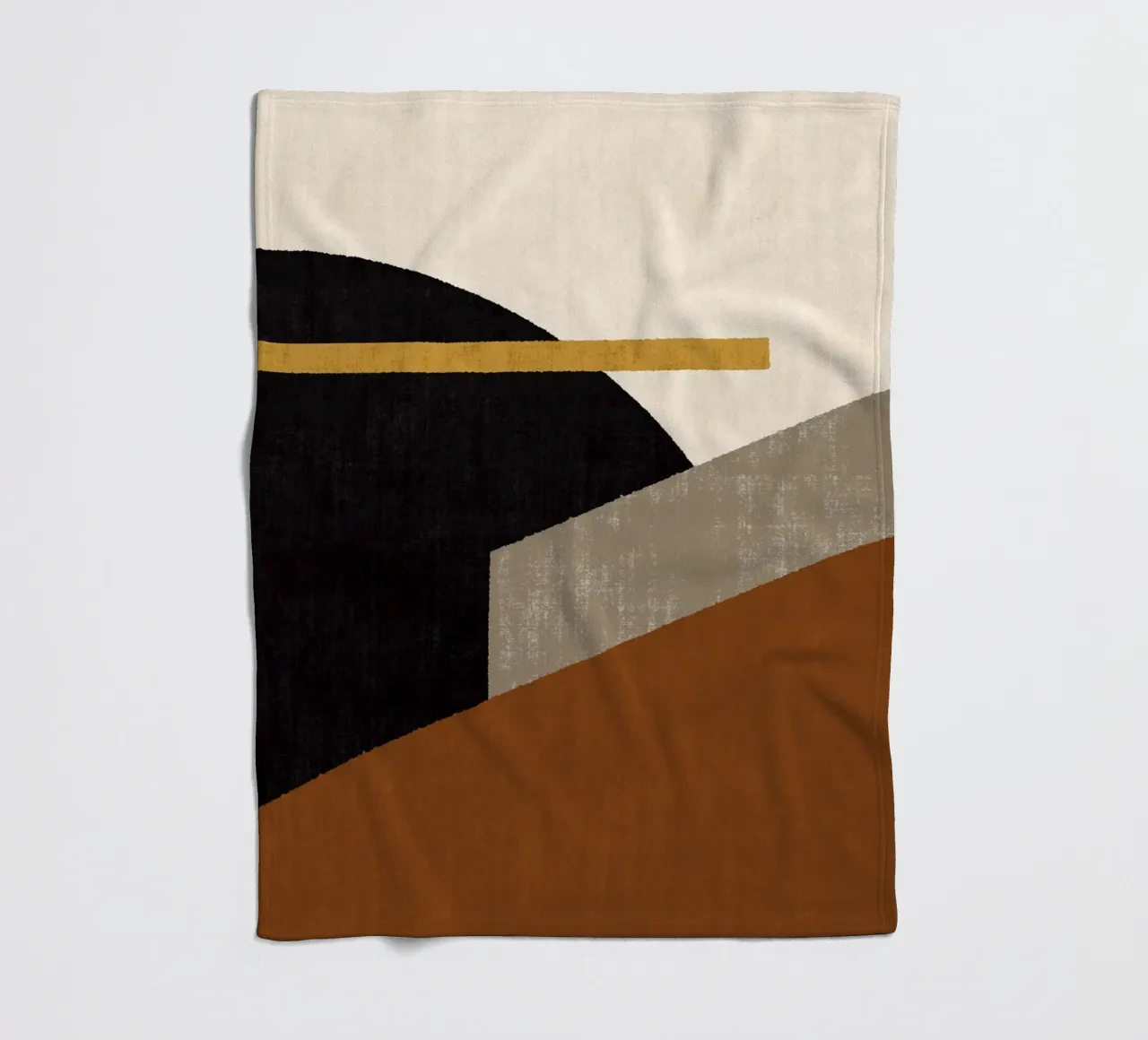 Geometrische Compo 1 Liggend Landschap - Terracotta Bruin fleecedeken van MoonlightPrint