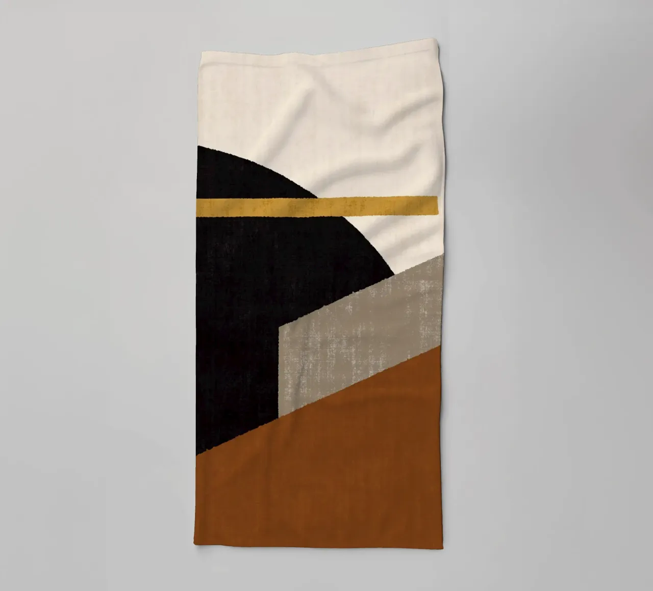 Geometric Compo 1 Filet Landscape - Terracotta Brown towel by MoonlightPrint