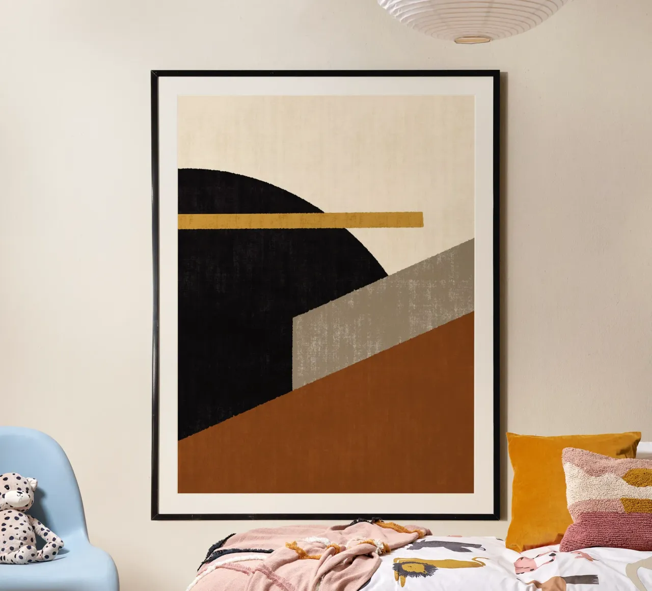 Geometric Compo 1 Filet Landscape - Terracotta Brown poster con telaio in alluminio da MoonlightPrint