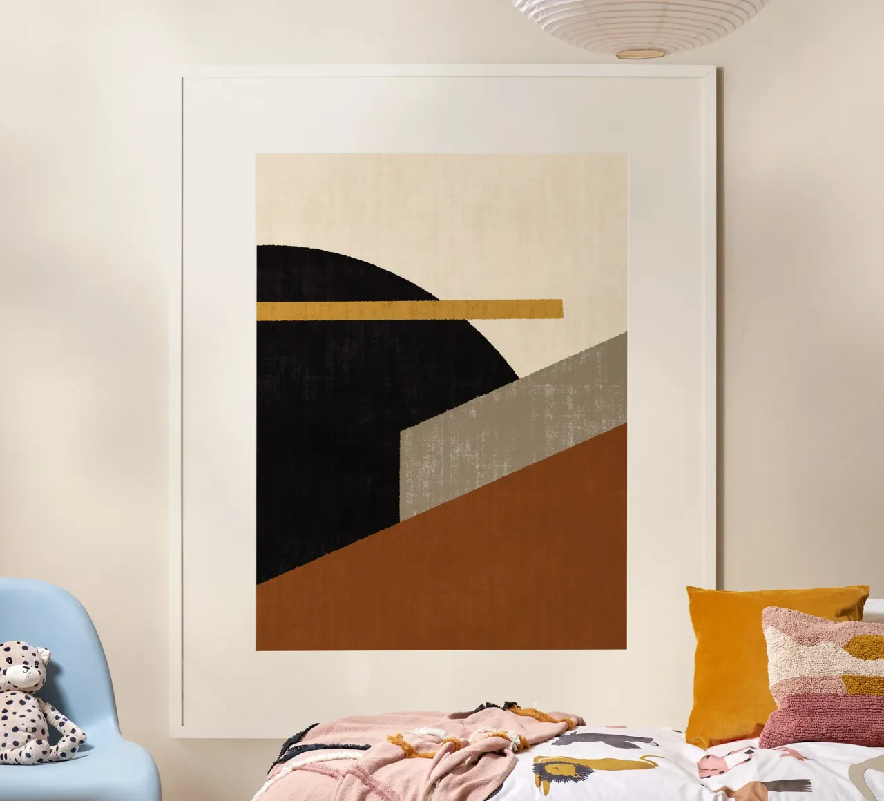 Geometric Compo 1 Filet Landscape - Terracotta Brown poster con telaio in alluminio da MoonlightPrint