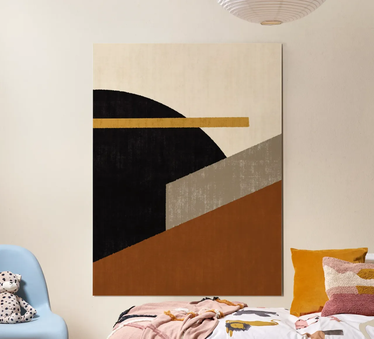 Geometric Compo 1 Filet Landscape - Terracotta Brown poster con telaio in alluminio da MoonlightPrint